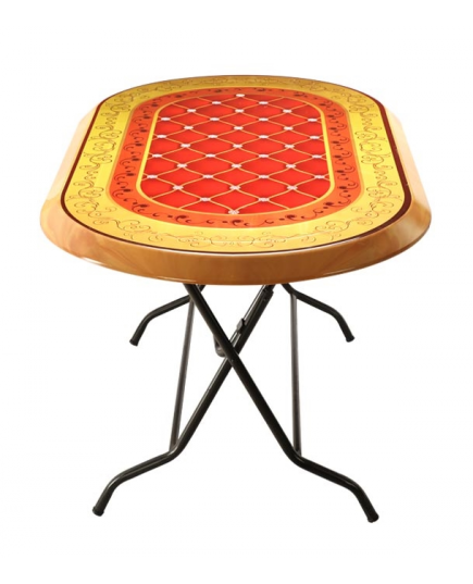 RFL Cushion Printed Elegant Dining Table - Sandal Wood