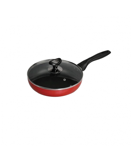 Topper Non-stick Glamour Fry Pan With Lid 28 CM – Red